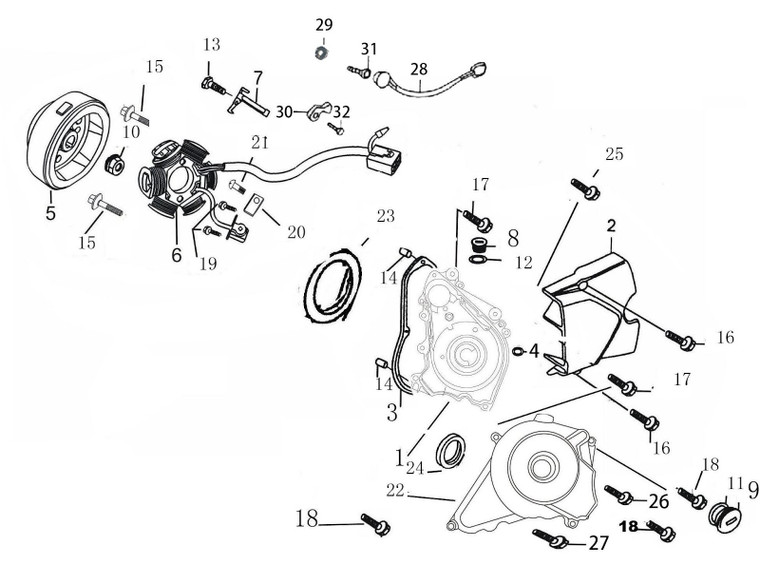 Crankcase Cover for Kayo TS90