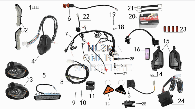 Wiring Harness for Denago Mudhawk 10 FI