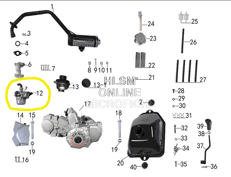 Carburetor for Denago Mudhawk 6
