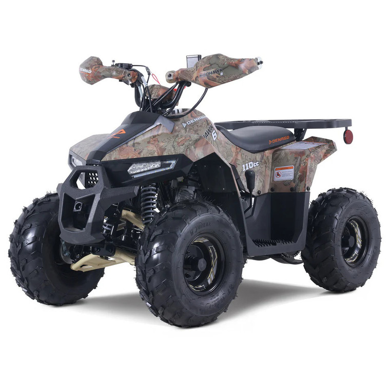 Denago Mudhawk 6 youth ATV Camo – kids 4 wheeler with remote shut-off.