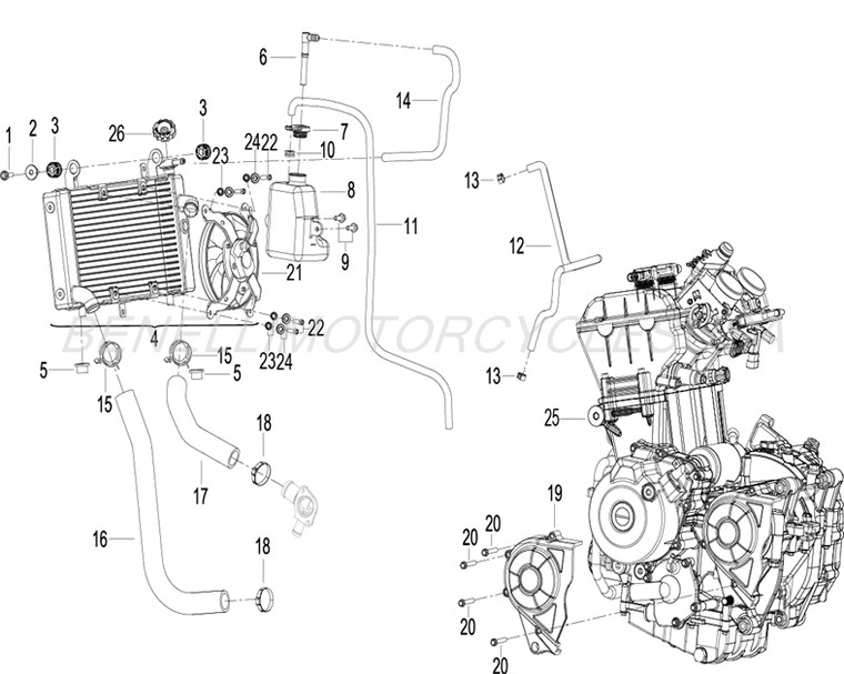 Engine Assembly for Benelli TRK502