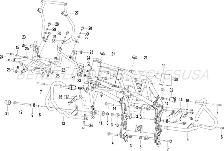 Frame for QJ Motor TRK502X