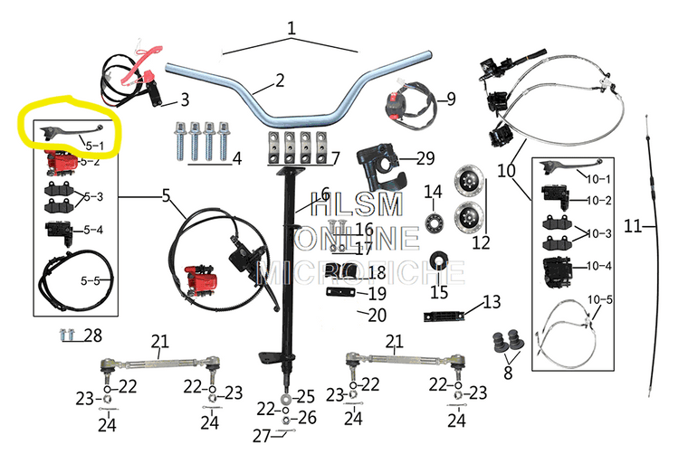 Left Brake Lever For Denago Trailhawk 10 Fi