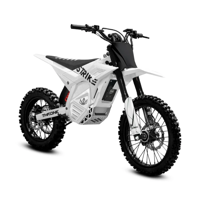 Main: 2026 Throne Cycles Shadow 60V White electric dirt bike