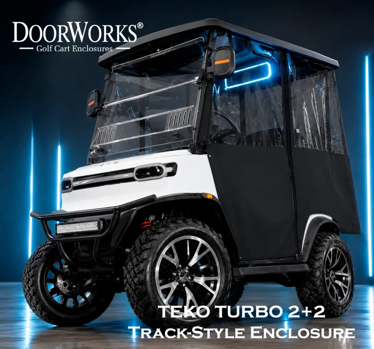 DoorWorks Track Style enclosure for TEKO Turbo 2+2 golf cart