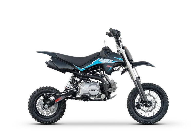 2025 SSR SR110SE Black and Blue 110cc semi-automatic pit bike