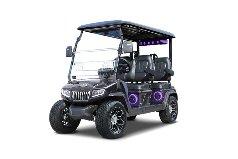 2027 Evolution D5 Ranger 4 Plus Black Sapphire lithium golf cart