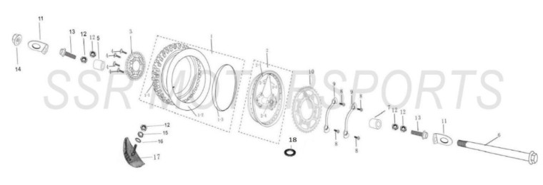 LEFT REAR WHEEL SPACER (TR110/TR125BW/TR140/TR140BW/TR160/TR170/TX160/TX170)