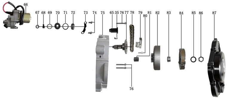 (75) RIGHT CRANKCASE (YCF50)