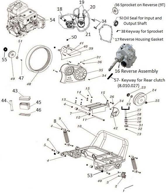 Hammerhead Mudhead Gasket, Reverse Housing Gasket for Mudhead 208R