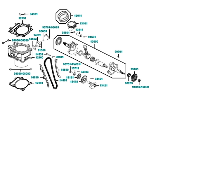 KYMCO UXV 450i Cylinder | Piston | Crankshaft