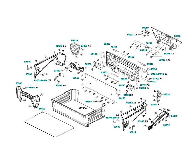 KYMCO UXV 450i Panel Right Rear Fender