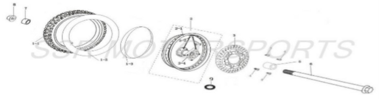 FRONT TIRE (70/100-17) SSR TR125BW/SSR TR140BW/SR150