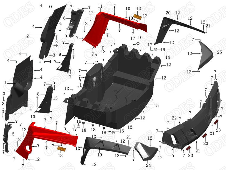 2023 Aodes SportCross 1000 (Plastic Covers, Rear Parts) 2023 Aodes SportCross 1000 (Plastic Covers, Rear Parts)