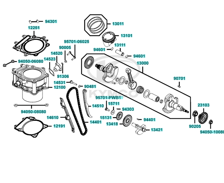 2023 KYMCO MXU 450i (Cover Left Crank Case) 2023 KYMCO MXU 450i (Cover Left Crank Case)