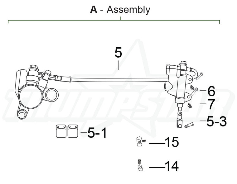 AS 3042 | Rear Brake Complete Assembly OEM TSX 125/140 2018 for 15MM AXLE