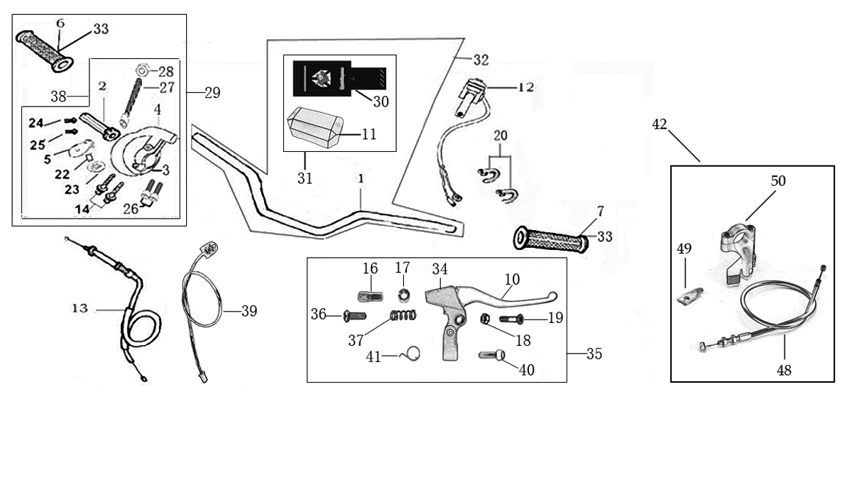 YCF 50A (Handle Bar Assembly)