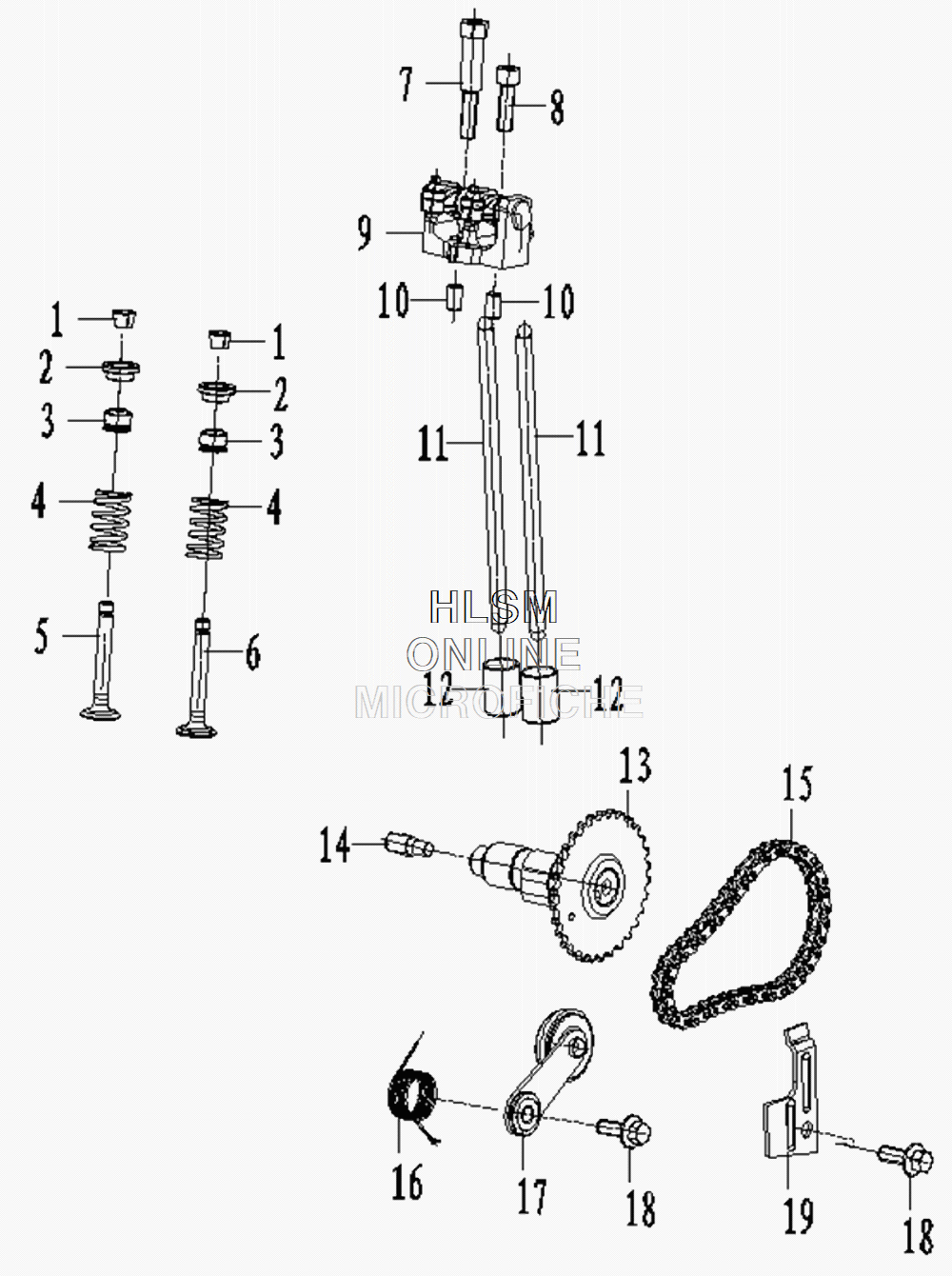 Cam Shaft W/ Valves Assembly Cam Shaft W/ Valves Assembly