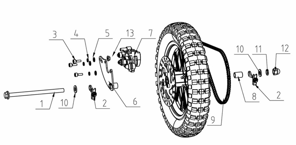 Rear Chain, Brake and Axle Part