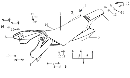 YCF Lite 110 Race Edition (Seat & Plastic)