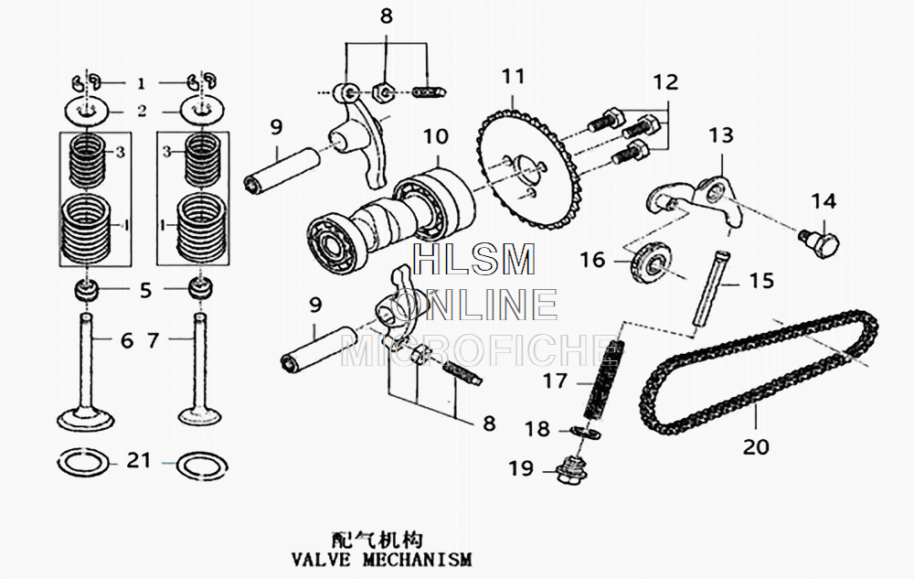 Cam Shaft W/ Valves Assembly