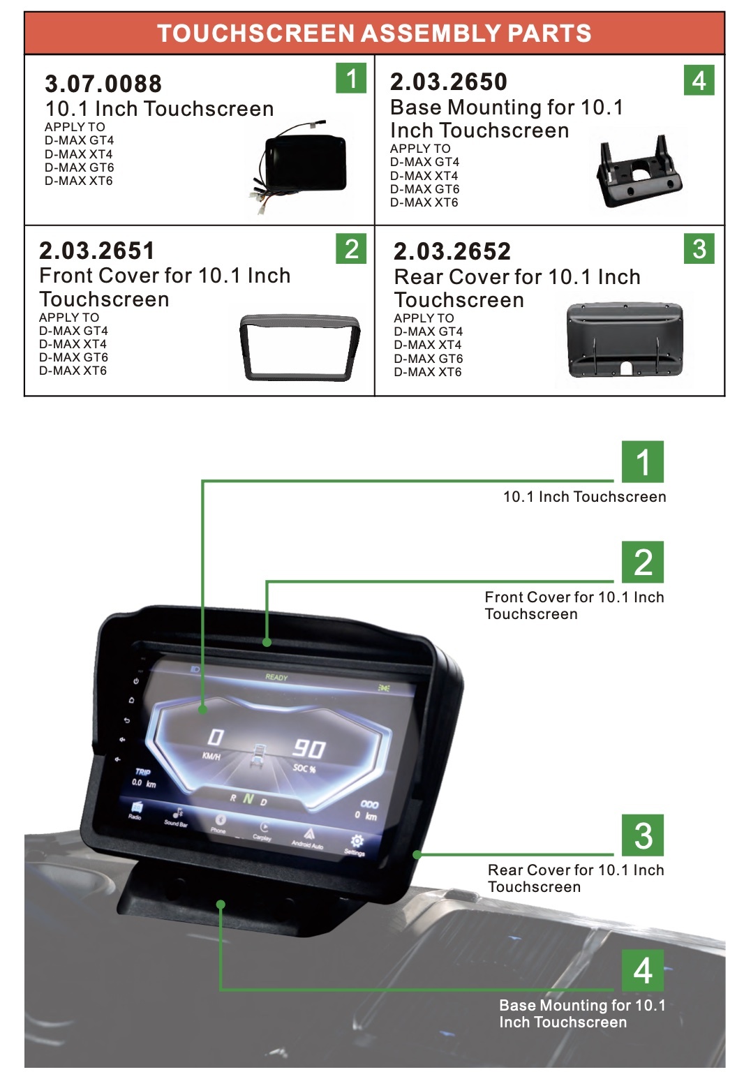 Touchscreen Assembly Parts Touchscreen Assembly Parts