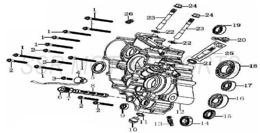 2017 SSR SR250S - Left Crankcase Half Parts Diagram