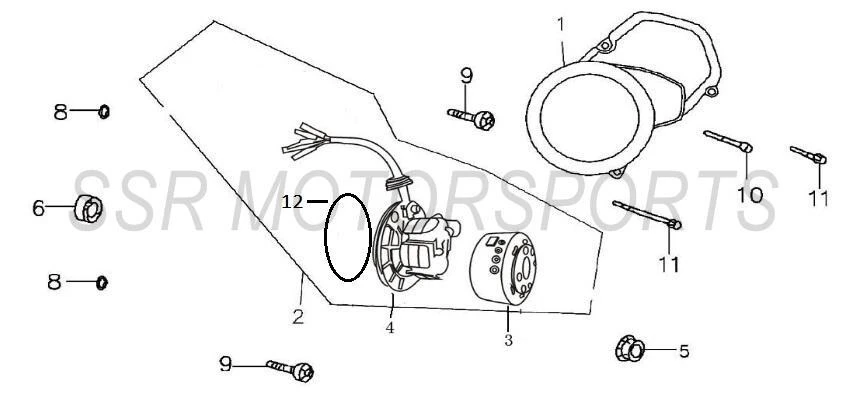 Left Engine Cover & Stator