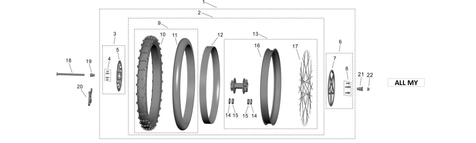 9. 3.00-18 Offroad Rear Wheel Set