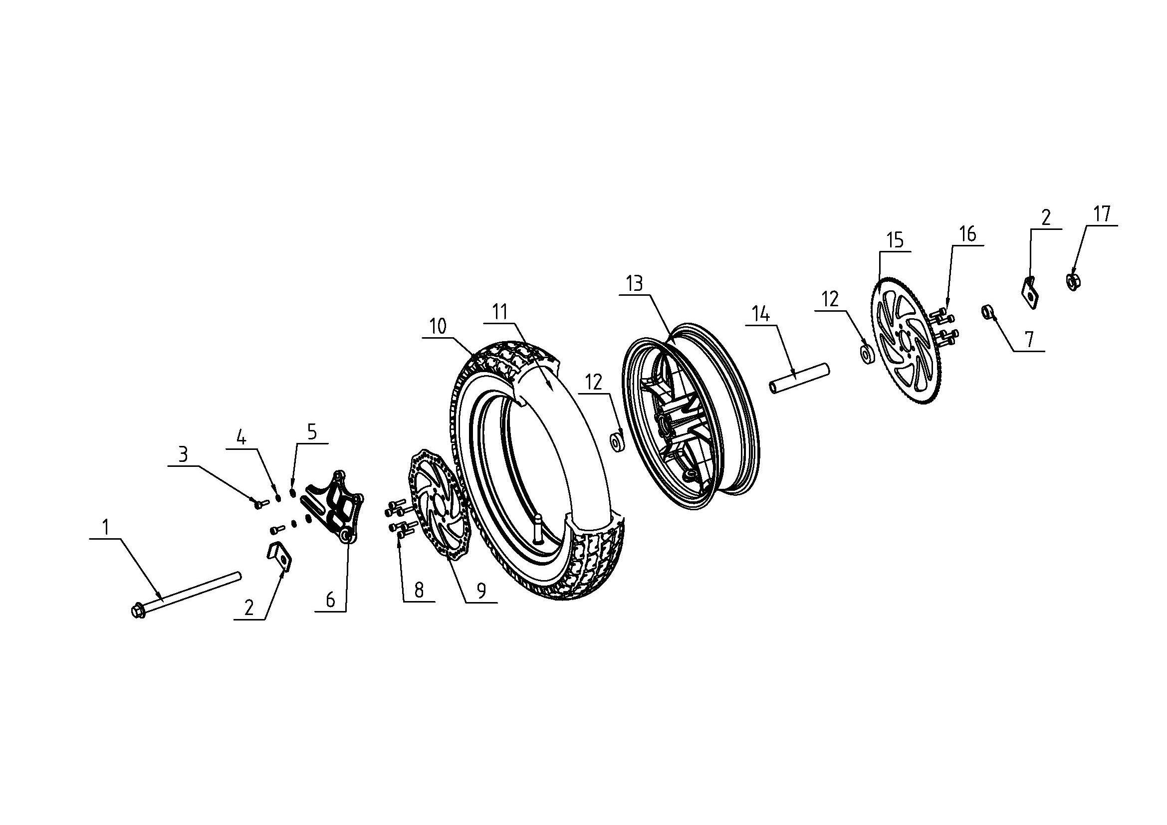 Rear Wheel Assembly and Brake