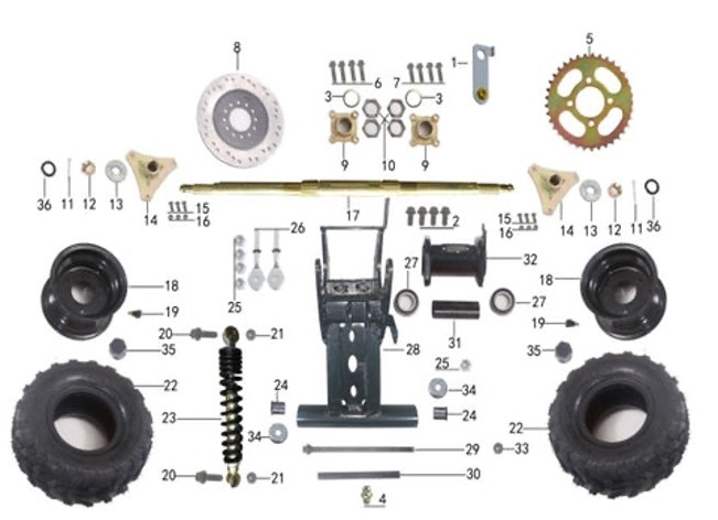 Tao Rock 110 (Rear End Assembly)