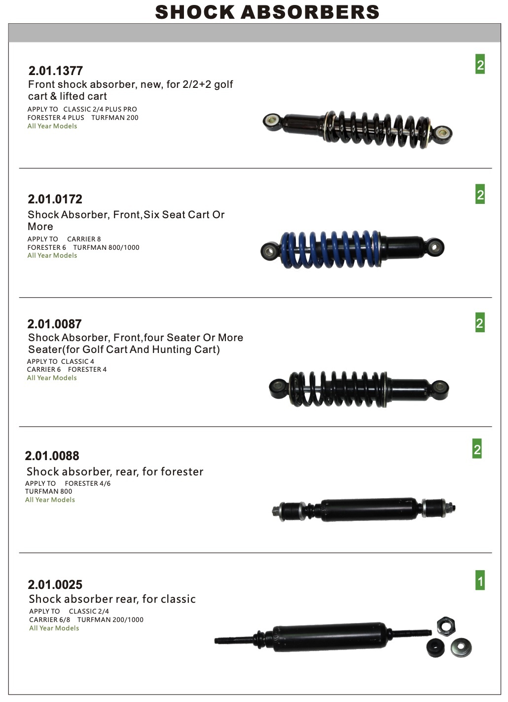 Shock Absorbers Shock Absorbers
