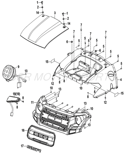 Front Cowling & Hood (Bison 400u)