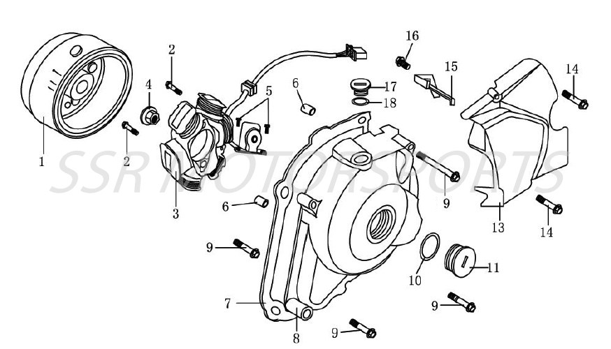 Left Engine Cover & Stator - 2P