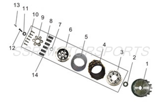 2019 SSR SR150 - Clutch (6-Bolt) Parts Diagram