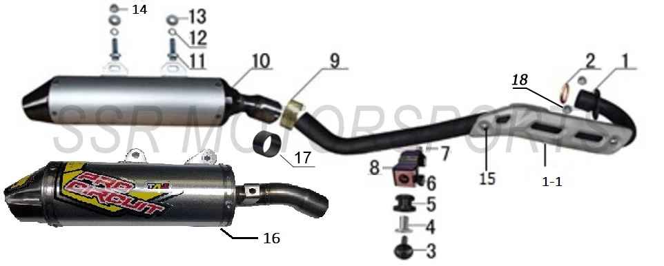2019 SSR SR150 - Exhaust System Parts Diagram