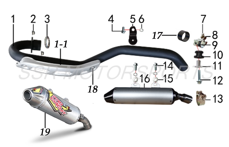 2022 SSR SR150 - Exhaust System Parts Diagram