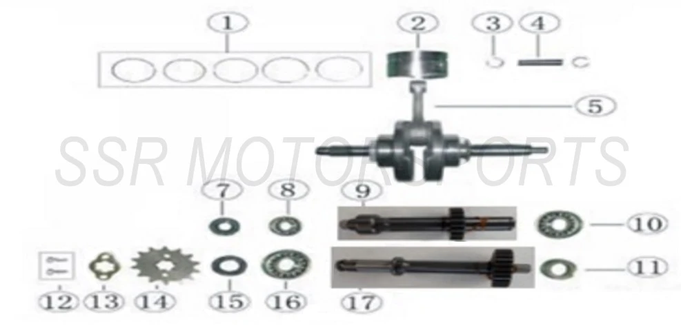 2022 SSR SR70AUTO - Crankshaft & Transmission Parts Diagram