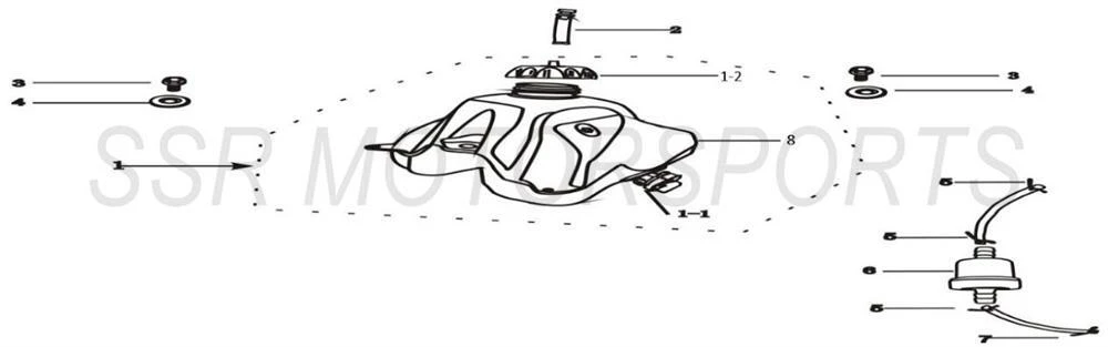 2022 SSR SR70AUTO - Fuel Tank Parts Diagram