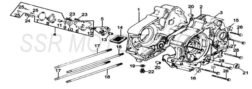 2019 SSR SR70C - Crankcase/Oil Pump Parts Diagram
