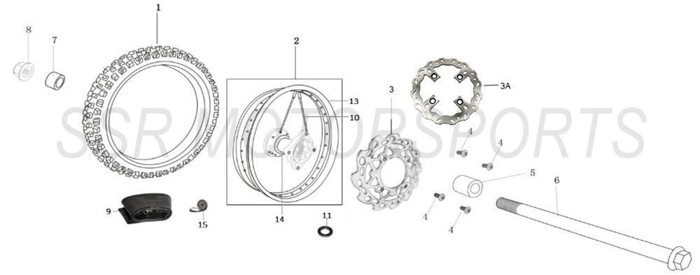 2017 SSR SR70C - Front Wheel Parts Diagram