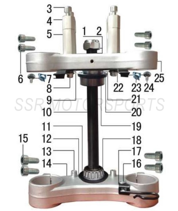 2019 SSR SR150 - Triple Clamps Parts Diagram