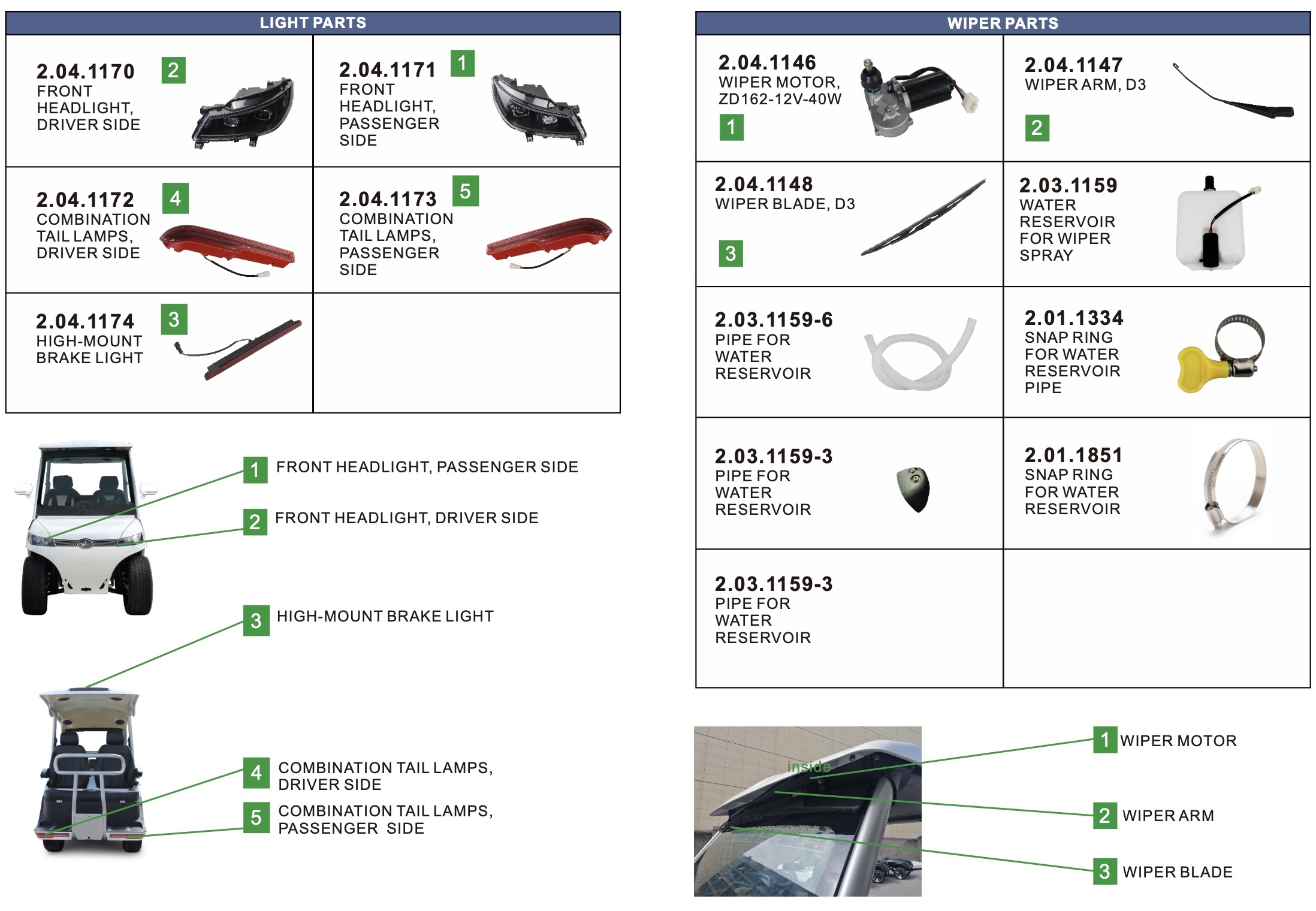 Electrical (Lights/Wiper Parts) Electrical (Lights/Wiper Parts)