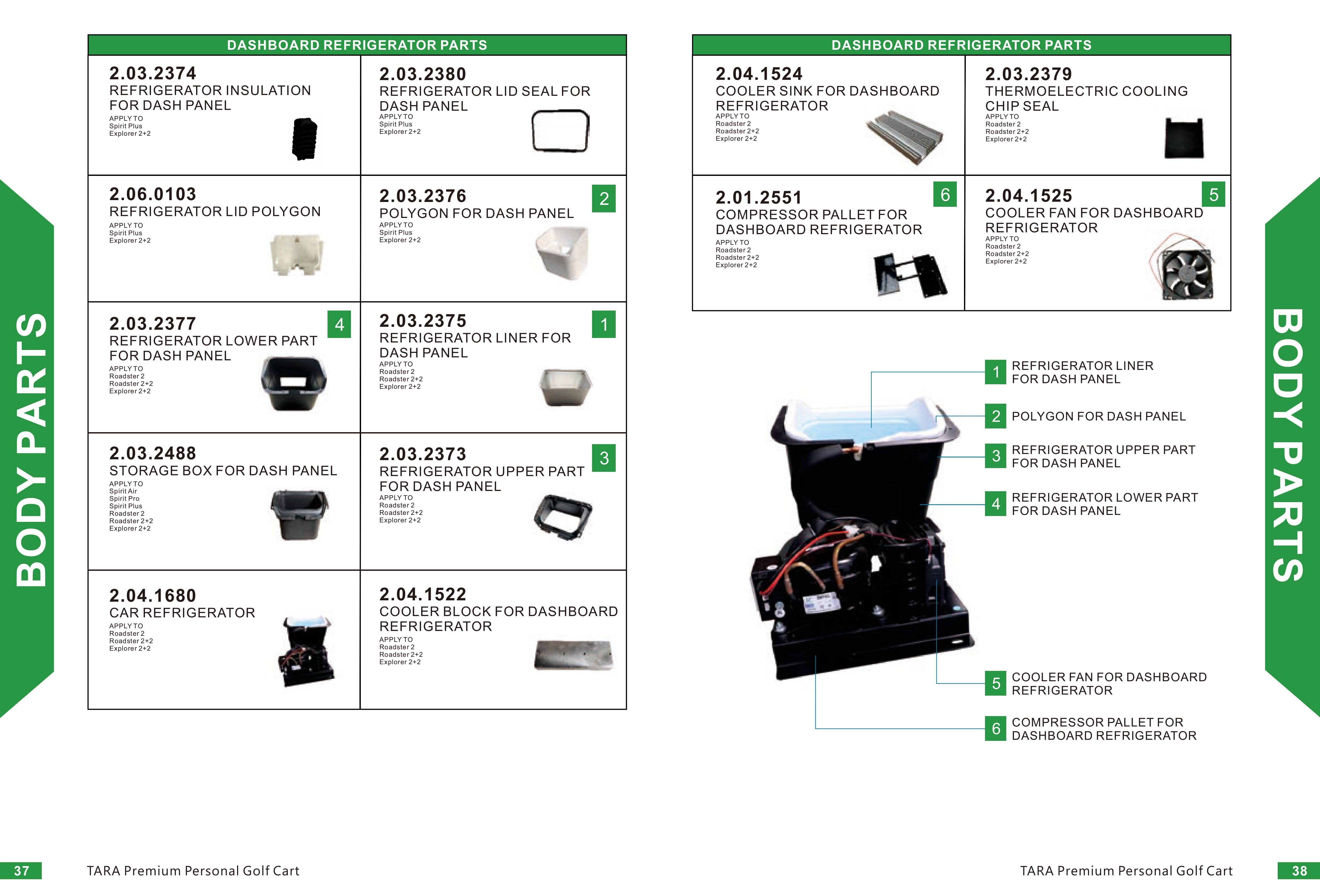 Dashboard Refrigerator Parts