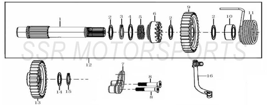 2017 SSR SR250S - Kickstarter Parts Diagram