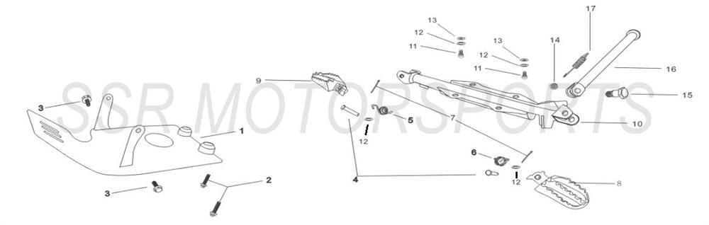 Skidplate, Side Stand & Footpegs
