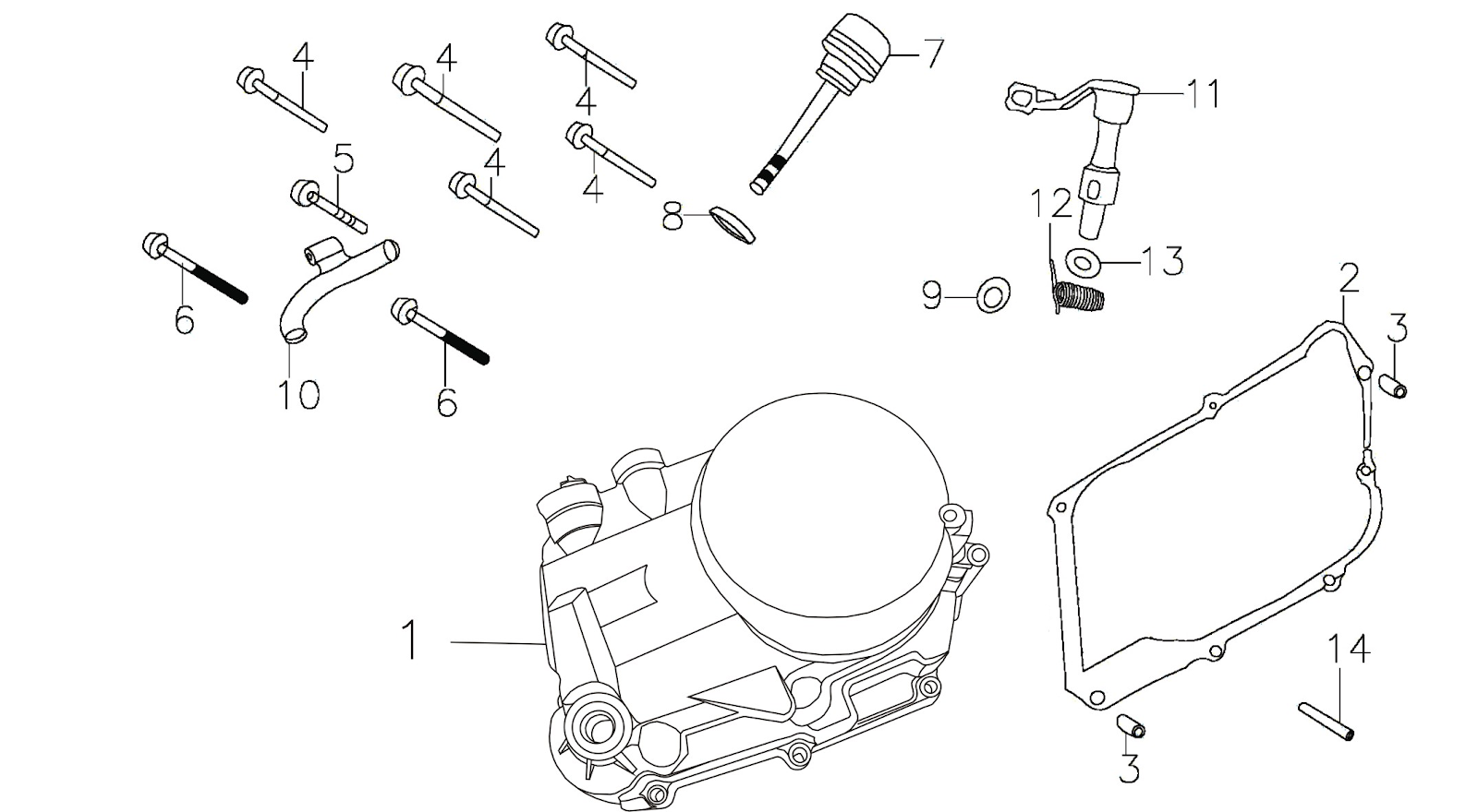 Piranha P140 (Right Crankcase Cover) Piranha P140 (Right Crankcase Cover)