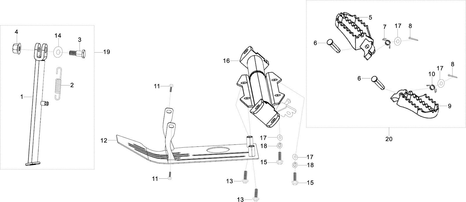 Sidestand & Footpegs Assembly