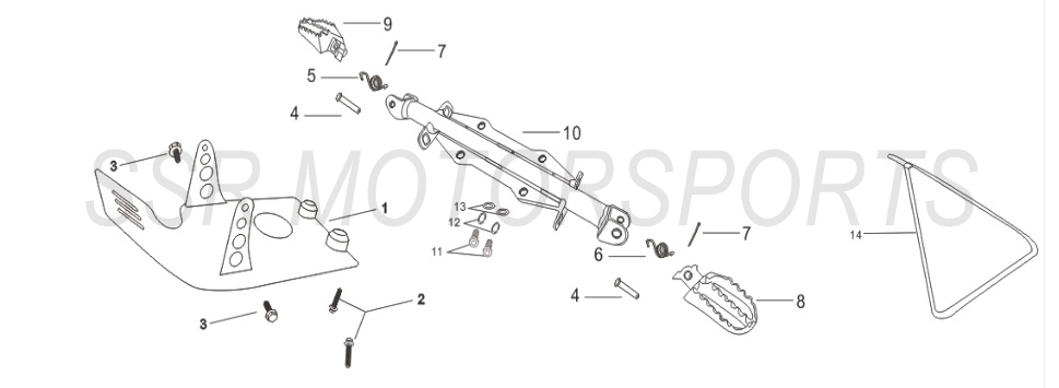 Footpegs, Side Stand And Skid Plate