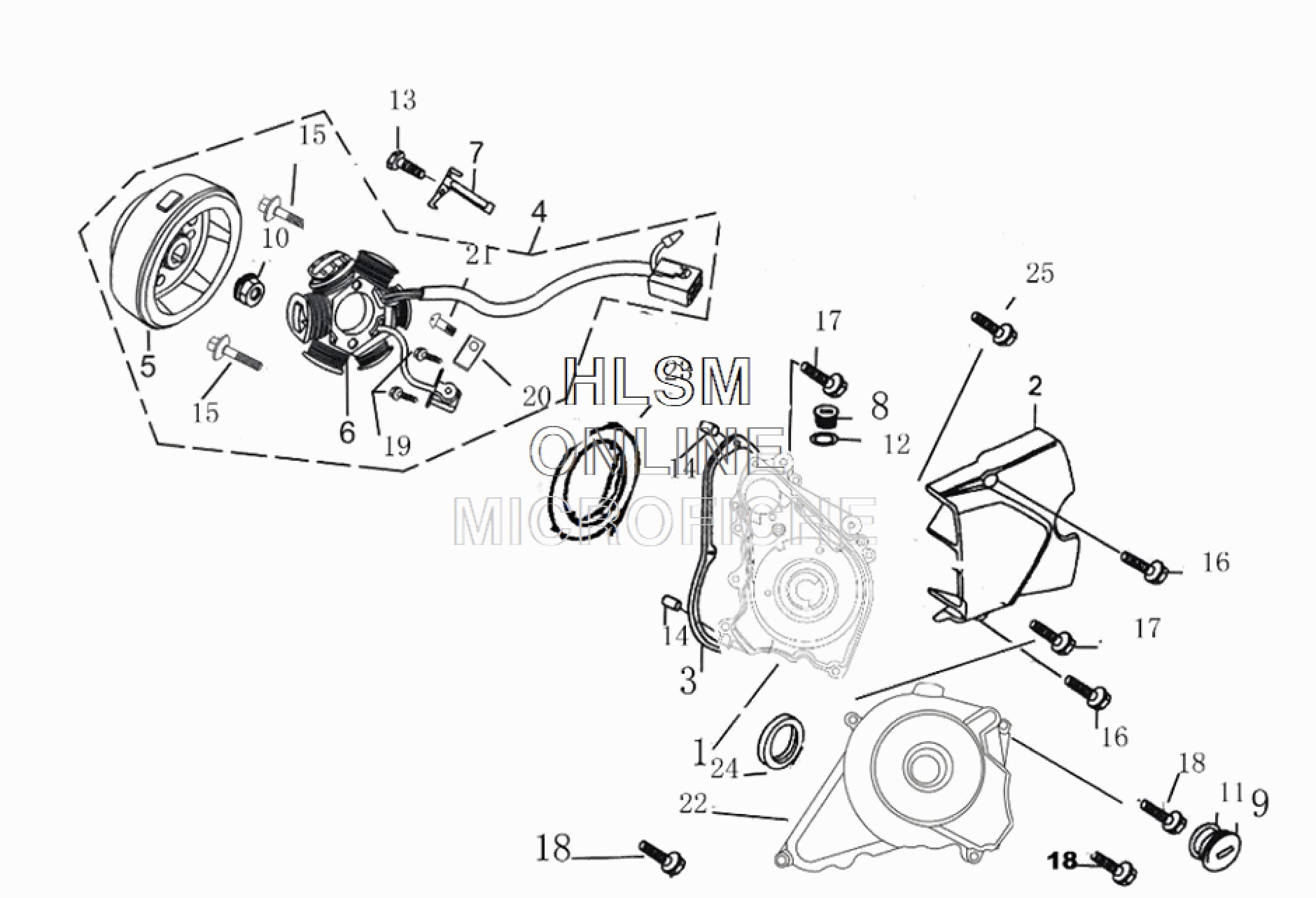 Crankcase Cover - Left With Stator Assembly